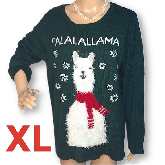 Verve Ami Sweaters - NWOT Verve Ami Holiday Xmas sweater Falalallama XL